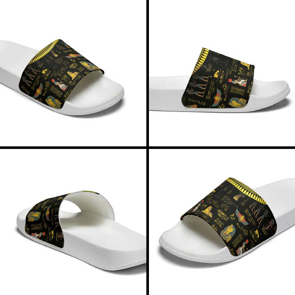Ancient Egypt and Hieroglyphs Slide Sandals