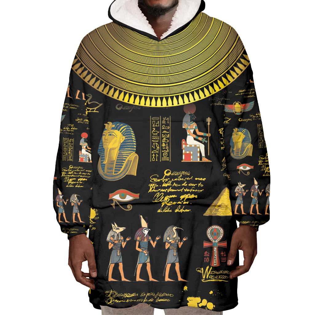 Ancient Egypt and Hieroglyphs Wearable Blanket Hoodie