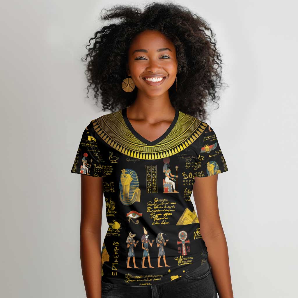 Ancient Egypt and Hieroglyphs Women V-Neck T-Shirt