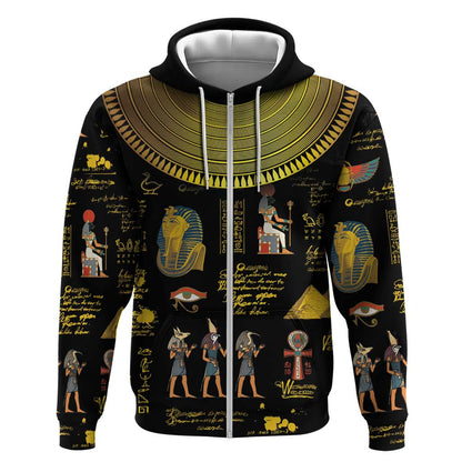 Ancient Egypt and Hieroglyphs Zip Hoodie
