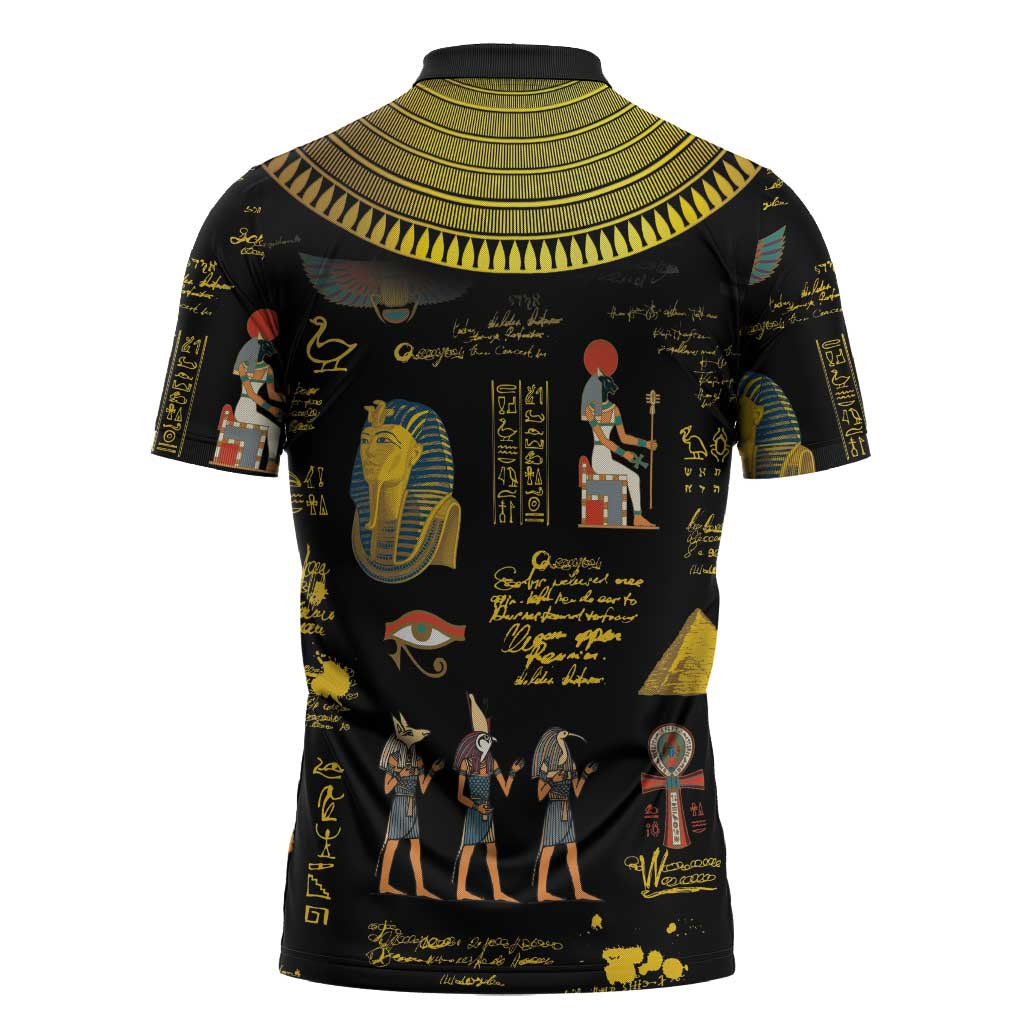 Ancient Egypt and Hieroglyphs Zipper Polo Shirt