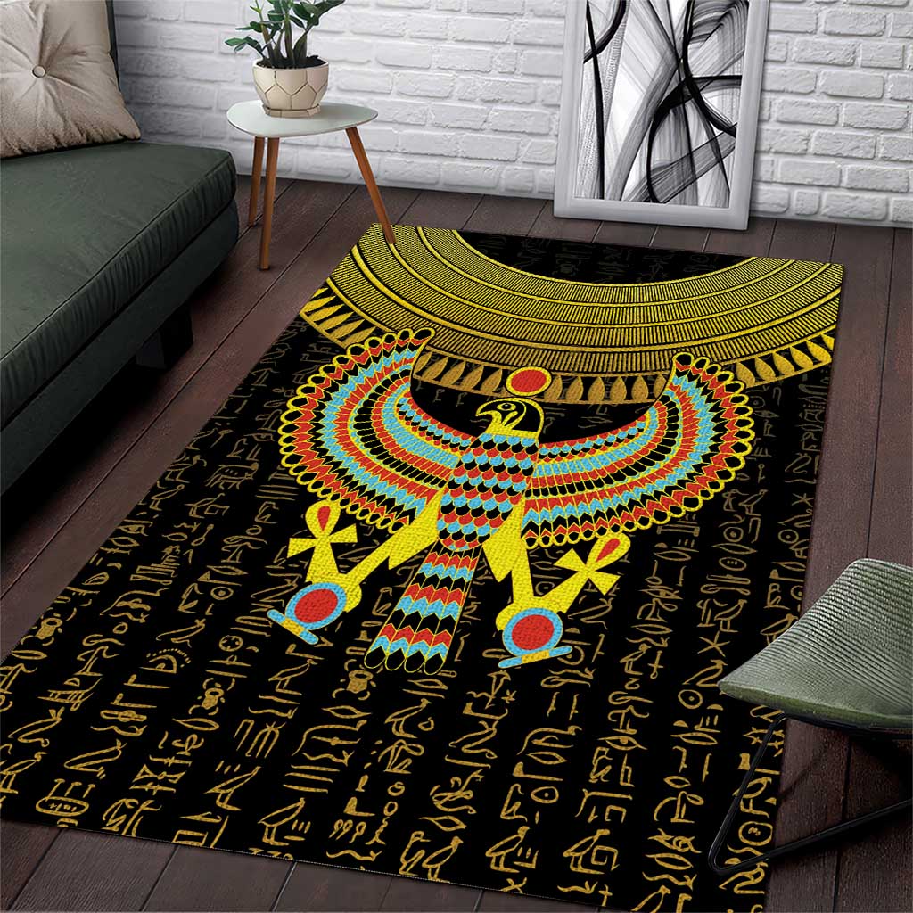 Ancient Egyptian Area Rug Symbol of Horus The Falcon God