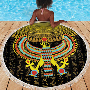 Ancient Egyptian Beach Blanket Symbol of Horus The Falcon God