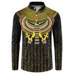 Ancient Egyptian Button Sweatshirt Symbol of Horus The Falcon God