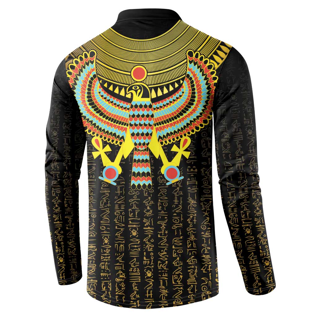 Ancient Egyptian Button Sweatshirt Symbol of Horus The Falcon God