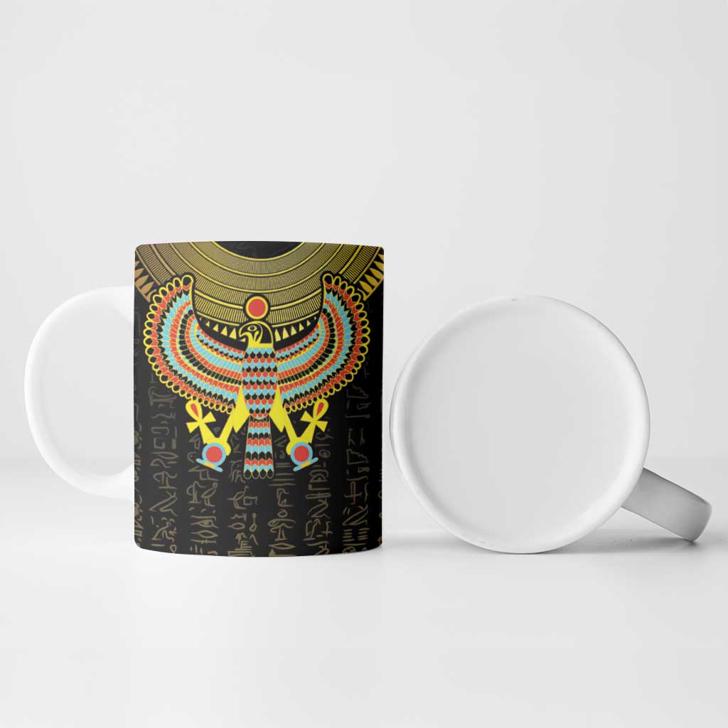 Ancient Egyptian Ceramic Mug Symbol of Horus The Falcon God
