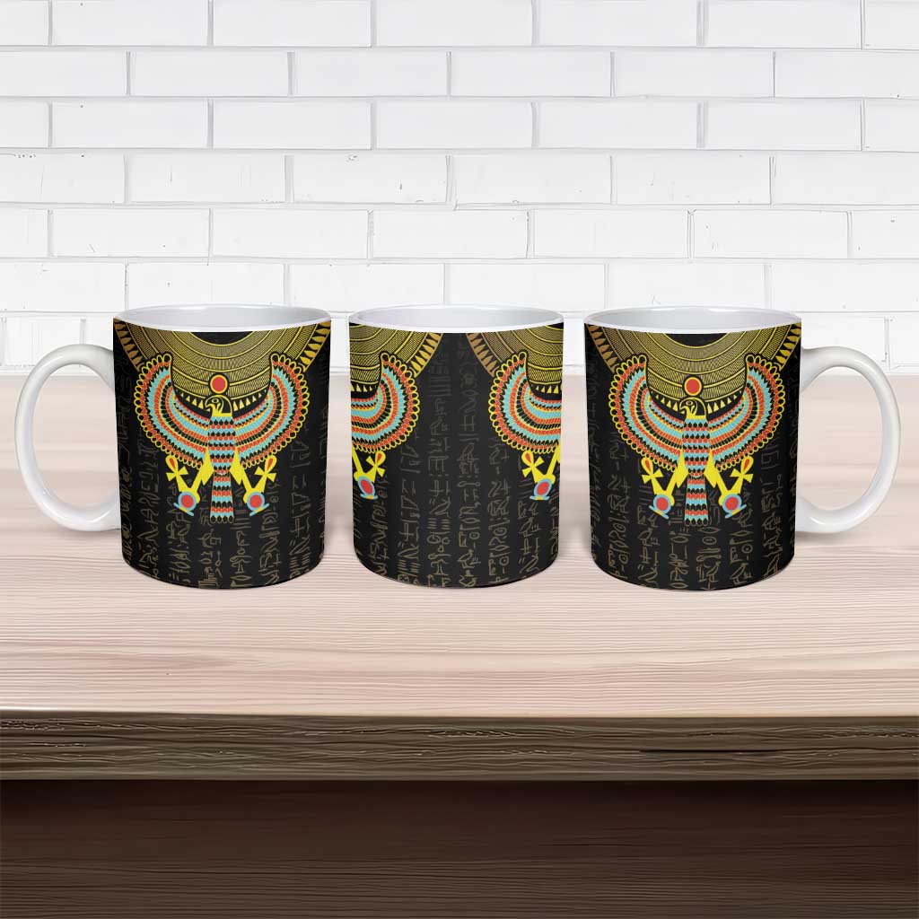 Ancient Egyptian Ceramic Mug Symbol of Horus The Falcon God