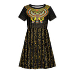 Ancient Egyptian Kid Short Sleeve Dress Symbol of Horus The Falcon God