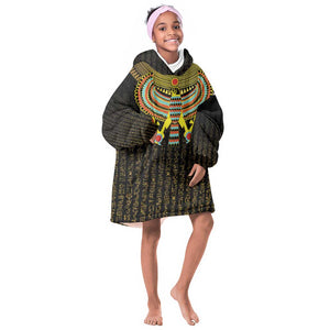 Ancient Egyptian KId Wearable Blanket Hoodie Symbol of Horus The Falcon God