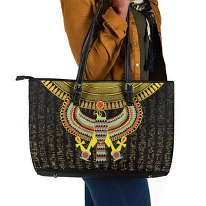 Ancient Egyptian Leather Tote Bag Symbol of Horus The Falcon God