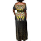 Ancient Egyptian Off Shoulder Maxi Dress Symbol of Horus The Falcon God