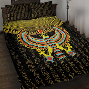 Ancient Egyptian Quilt Bed Set Symbol of Horus The Falcon God