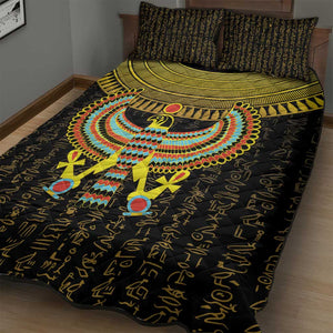 Ancient Egyptian Quilt Bed Set Symbol of Horus The Falcon God