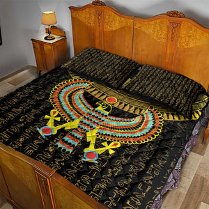 Ancient Egyptian Quilt Bed Set Symbol of Horus The Falcon God