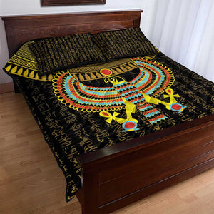 Ancient Egyptian Quilt Bed Set Symbol of Horus The Falcon God