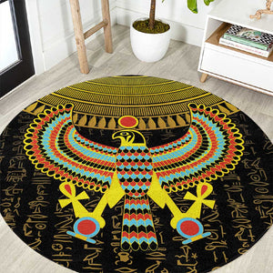 Ancient Egyptian Round Carpet Symbol of Horus The Falcon God