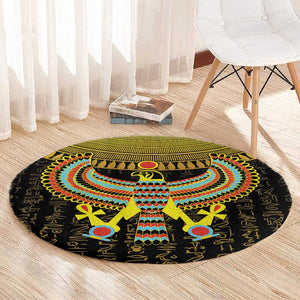 Ancient Egyptian Round Carpet Symbol of Horus The Falcon God