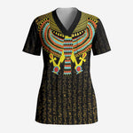 Ancient Egyptian Scrub Top Symbol of Horus The Falcon God