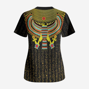 Ancient Egyptian Scrub Top Symbol of Horus The Falcon God