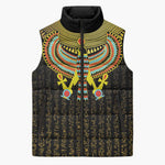 Ancient Egyptian Sleeveless Puffer Jacket Symbol of Horus The Falcon God