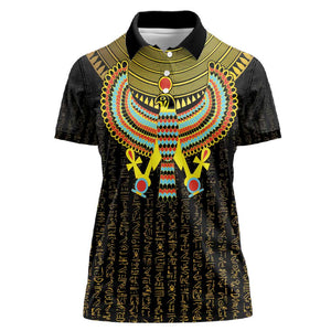 Ancient Egyptian Women Polo Shirt Symbol of Horus The Falcon God