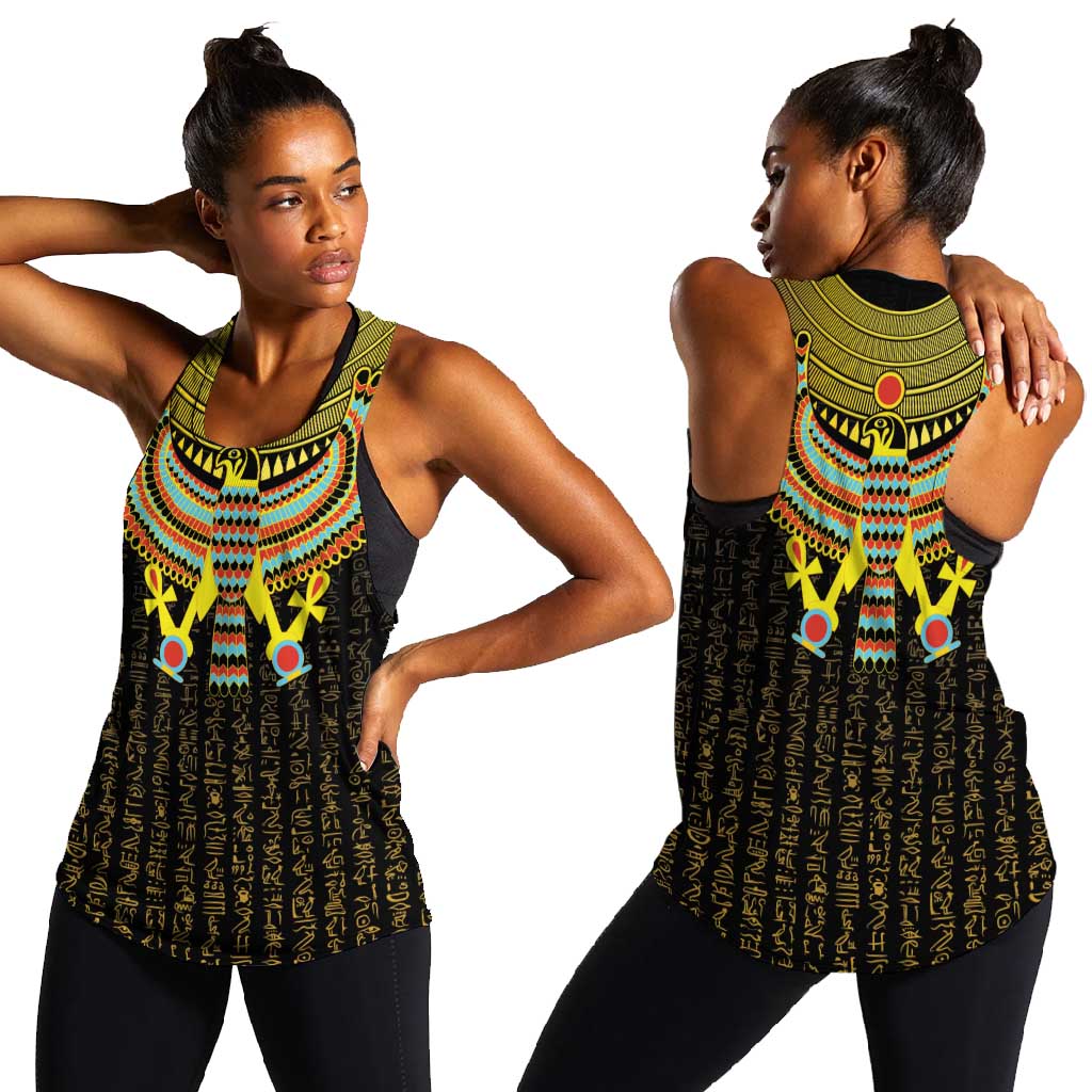 Ancient Egyptian Women Racerback Tank Symbol of Horus The Falcon God