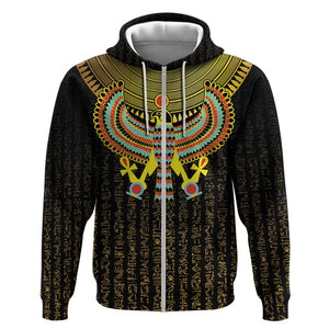 Ancient Egyptian Zip Hoodie Symbol of Horus The Falcon God