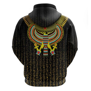 Ancient Egyptian Zip Hoodie Symbol of Horus The Falcon God