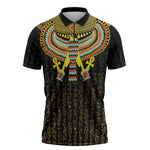 Ancient Egyptian Zipper Polo Shirt Symbol of Horus The Falcon God