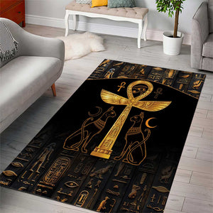 Ankh with Eye of Horus Area Rug Ancient Egypt Culture