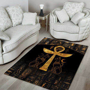 Ankh with Eye of Horus Area Rug Ancient Egypt Culture