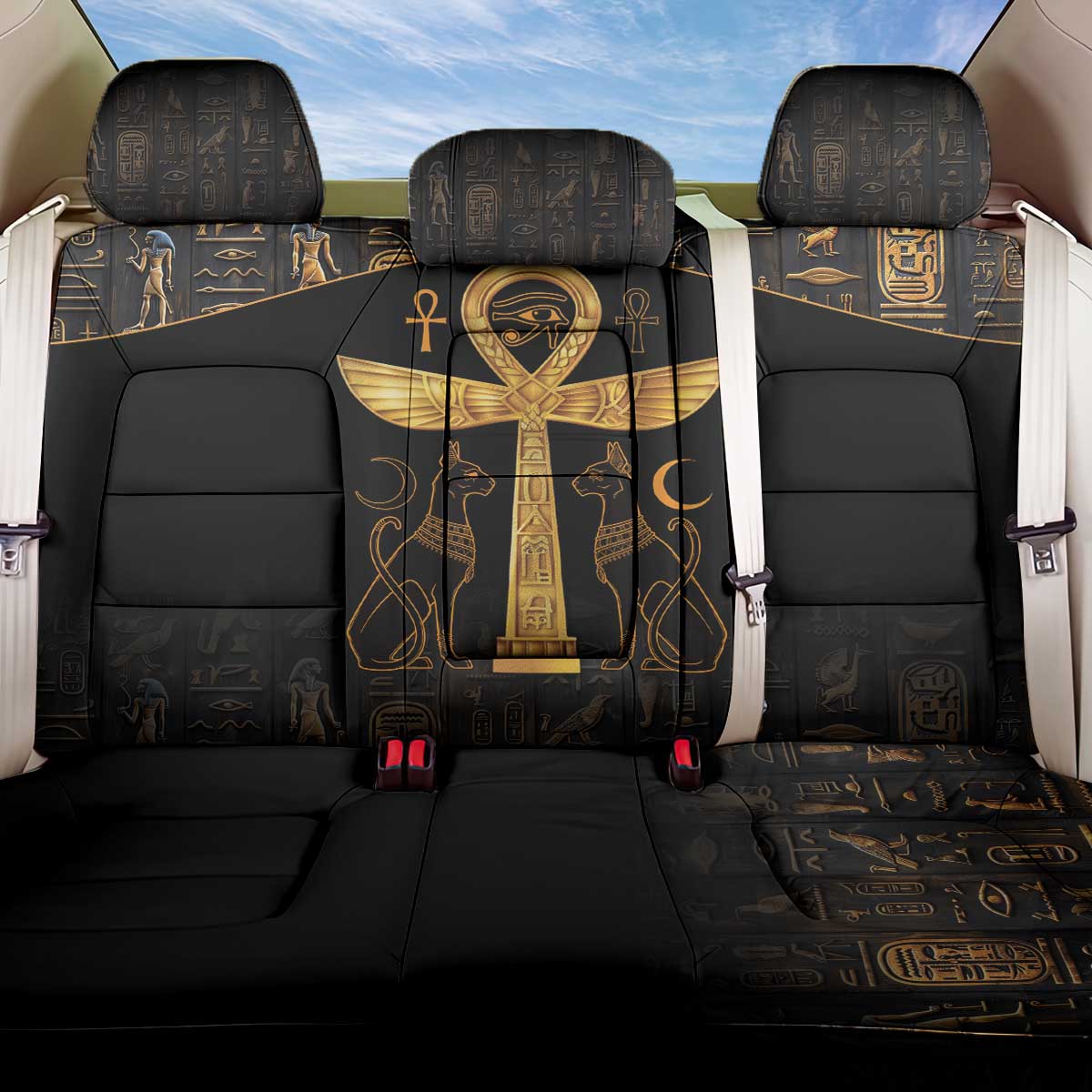 Ankh with Eye of Horus Back Car Seat Cover Ancient Egypt Culture