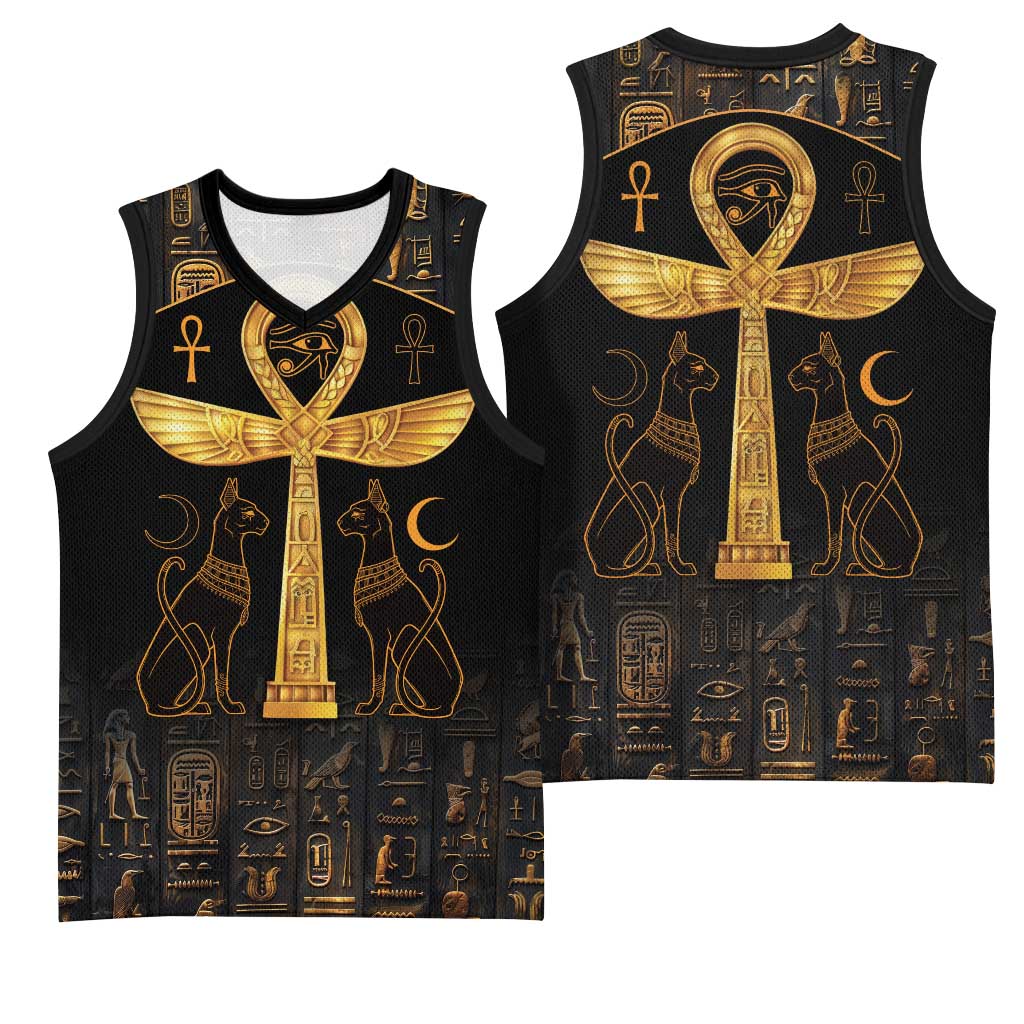 Ankh with Eye of Horus Basketball Jersey Ancient Egypt Culture LT9