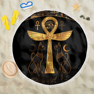 Ankh with Eye of Horus Beach Blanket Ancient Egypt Culture