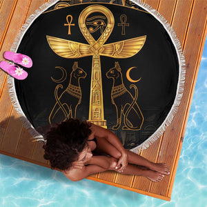 Ankh with Eye of Horus Beach Blanket Ancient Egypt Culture