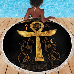 Ankh with Eye of Horus Beach Blanket Ancient Egypt Culture