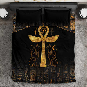 Ankh with Eye of Horus Bedding Set Ancient Egypt Culture