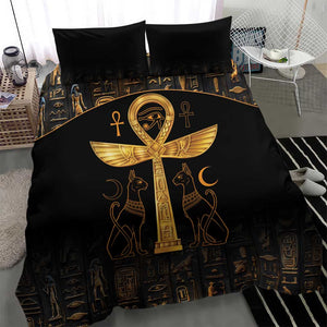 Ankh with Eye of Horus Bedding Set Ancient Egypt Culture