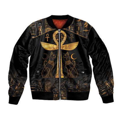Ankh with Eye of Horus Bomber Jacket Ancient Egypt Culture