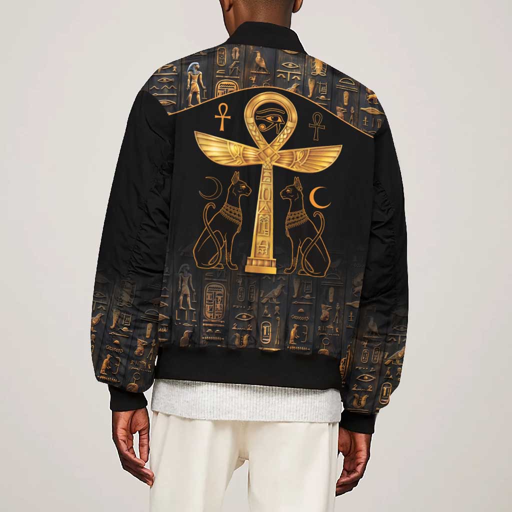 Ankh with Eye of Horus Bomber Jacket Ancient Egypt Culture