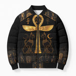 Ankh with Eye of Horus Bomber Puffer Jacket Ancient Egypt Culture