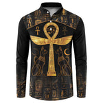 Ankh with Eye of Horus Button Sweatshirt Ancient Egypt Culture