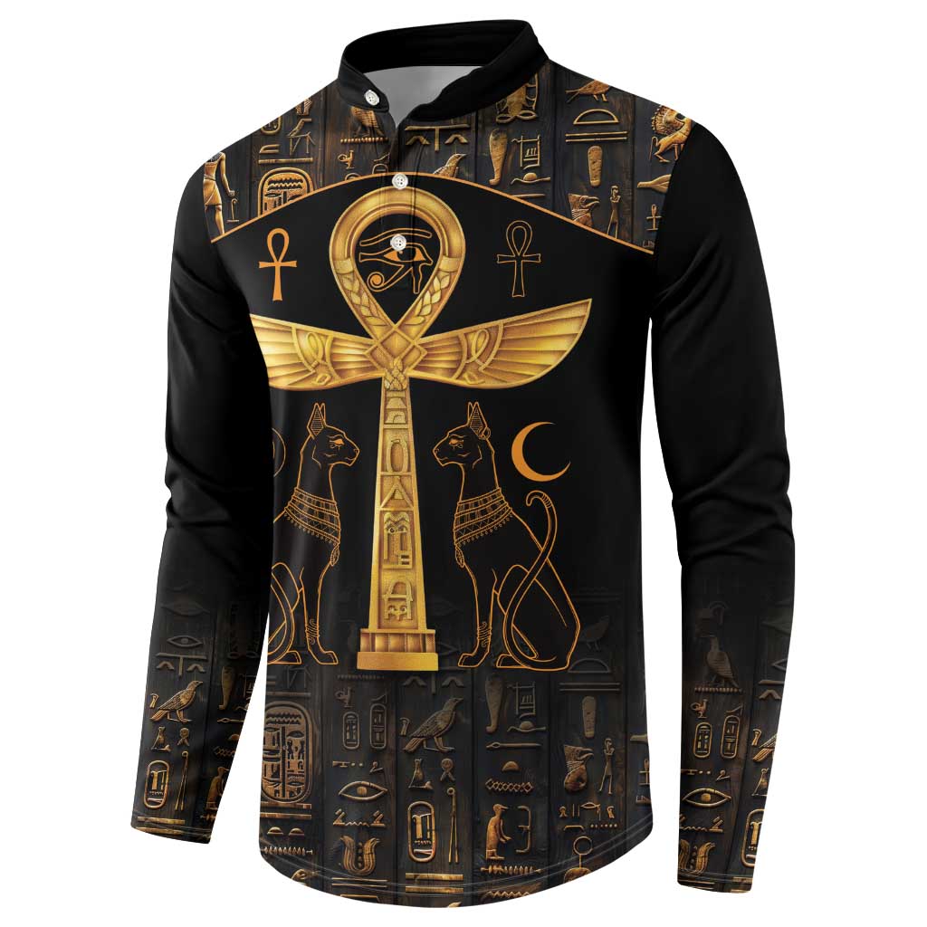Ankh with Eye of Horus Button Sweatshirt Ancient Egypt Culture