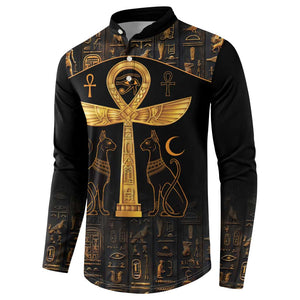Ankh with Eye of Horus Button Sweatshirt Ancient Egypt Culture