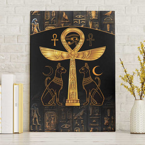 Ankh with Eye of Horus Canvas Wall Art Ancient Egypt Culture