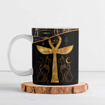 Ankh with Eye of Horus Ceramic Mug Ancient Egypt Culture