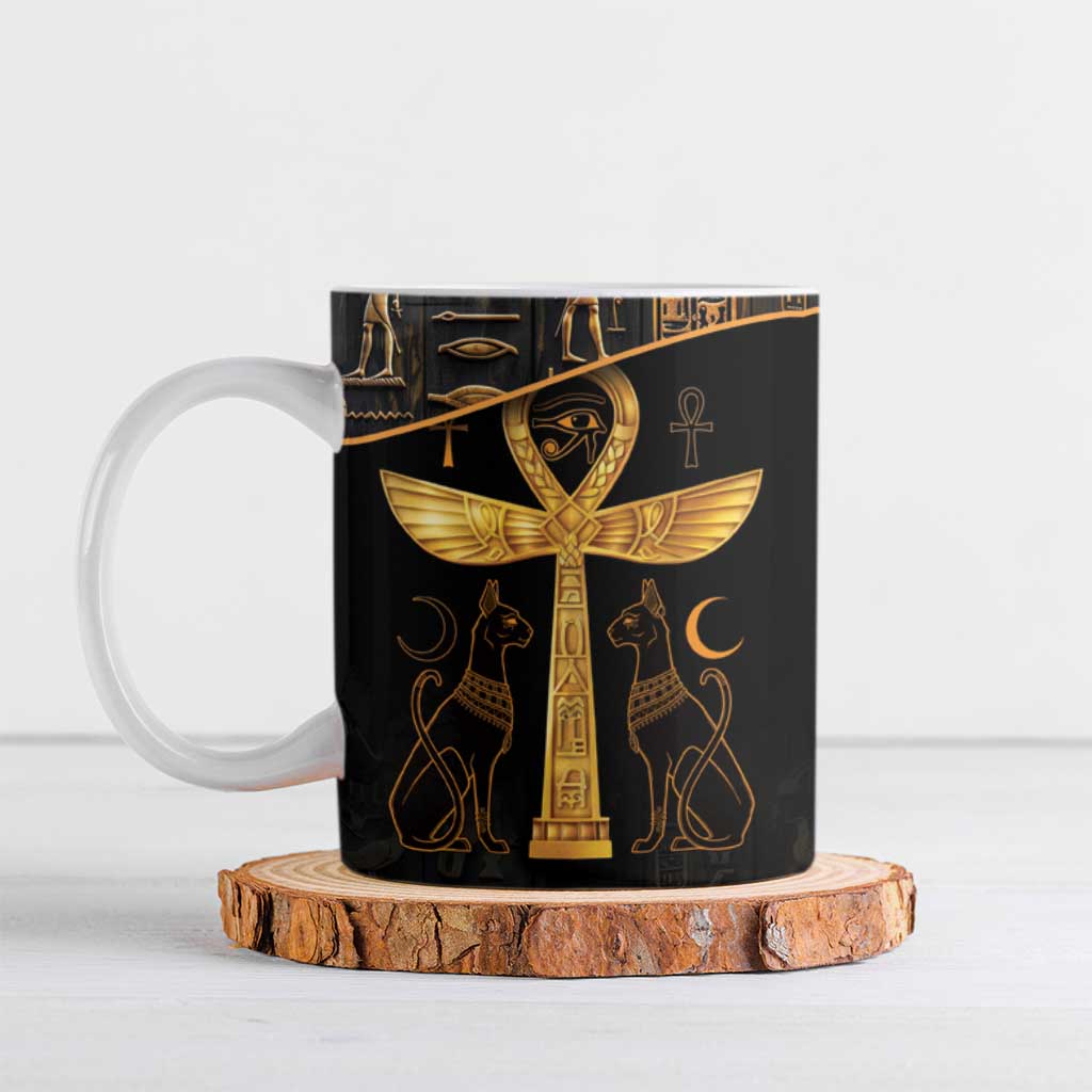 Ankh with Eye of Horus Ceramic Mug Ancient Egypt Culture
