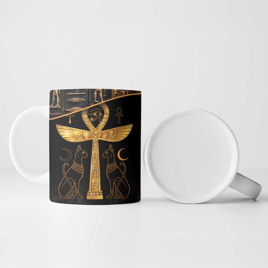 Ankh with Eye of Horus Ceramic Mug Ancient Egypt Culture