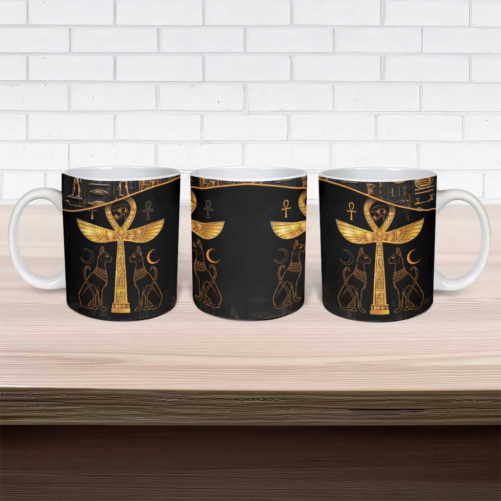 Ankh with Eye of Horus Ceramic Mug Ancient Egypt Culture