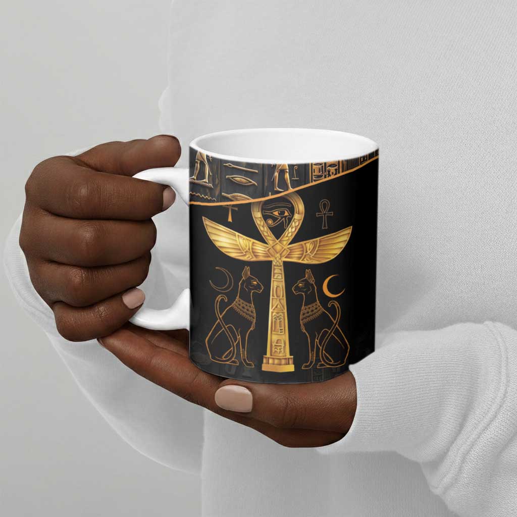 Ankh with Eye of Horus Ceramic Mug Ancient Egypt Culture